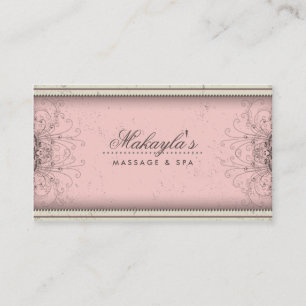 Tarjeta De Visita Retro con clase moderno elegante del damasco del