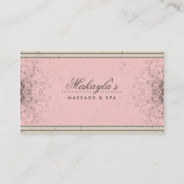 Tarjeta De Visita Retro con clase moderno elegante del damasco del
