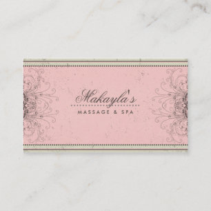 Tarjeta De Visita Retro con clase moderno elegante del damasco del