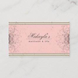 Tarjeta De Visita Retro con clase moderno elegante del damasco del