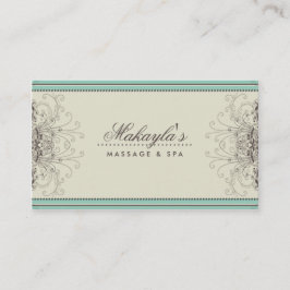 Tarjeta De Visita Retro con clase moderno elegante del damasco del