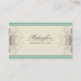 Tarjeta De Visita Retro con clase moderno elegante del damasco del