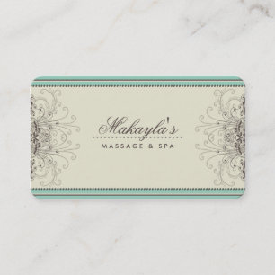 Tarjeta De Visita Retro con clase moderno elegante del damasco del