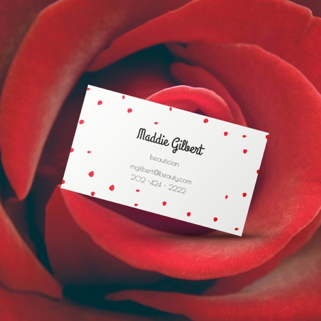 Tarjeta De Visita retro confetti - pétalos rojos (Subido por el creador)