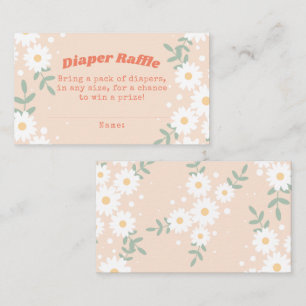 Tarjeta De Visita Retro Daisy Festival Diaper Raffle Insertar Tarjet