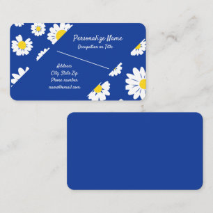 Tarjeta De Visita Retro Daisy Flower Garden Tema Floral