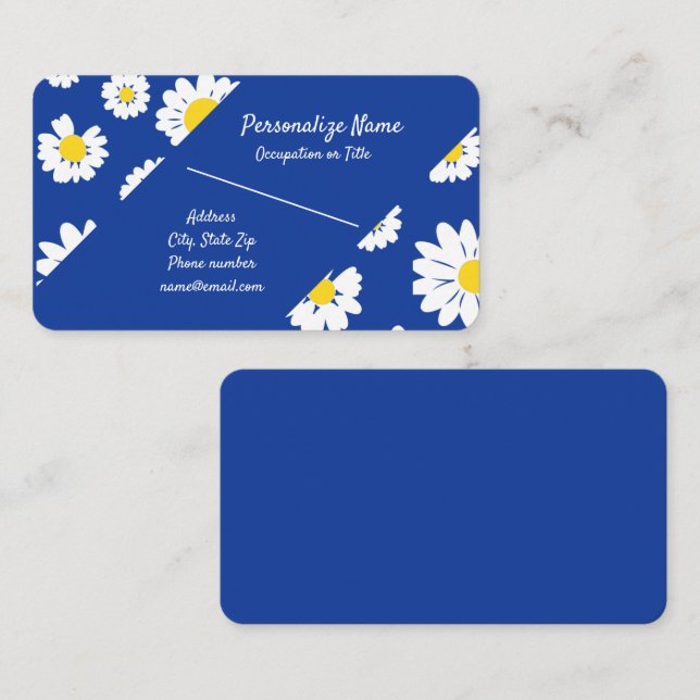 Tarjeta De Visita Retro Daisy Flower Garden Tema Floral (Anverso / Reverso)