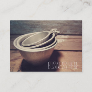 Tarjeta De Visita Retro de aluminio de las tazas de medición del