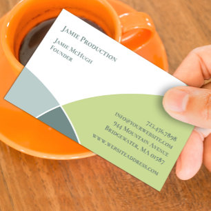 Tarjeta de visita Retro de Círculos Verdes