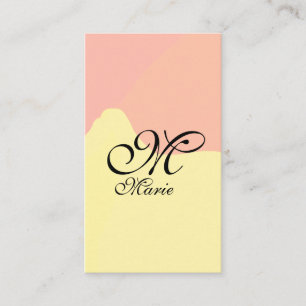 Tarjeta De Visita Retro de color amarillo naranja añadir su monogram