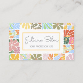 Tarjeta de visita Retro de color de flores de époc