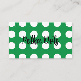 Tarjeta De Visita Retro de cosecha de polka blanca verde