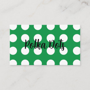 Tarjeta De Visita Retro de cosecha de polka blanca verde