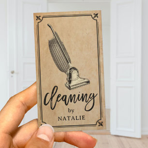 Tarjeta De Visita Retro de limpiador de vacío vintage de limpieza de