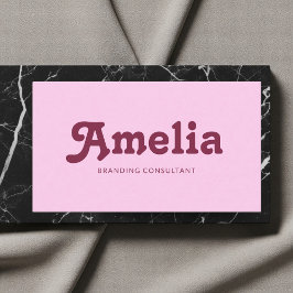 Tarjeta De Visita Retro Decorative Minimalist Pink