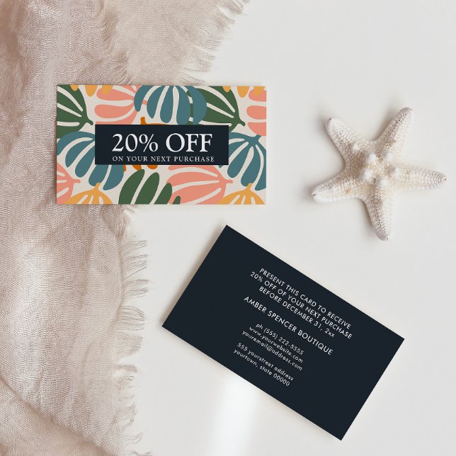 TARJETA DE VISITA RETRO DEJA UN DESCUENTO BOTÁNICO GRAVE (Subido por el creador)