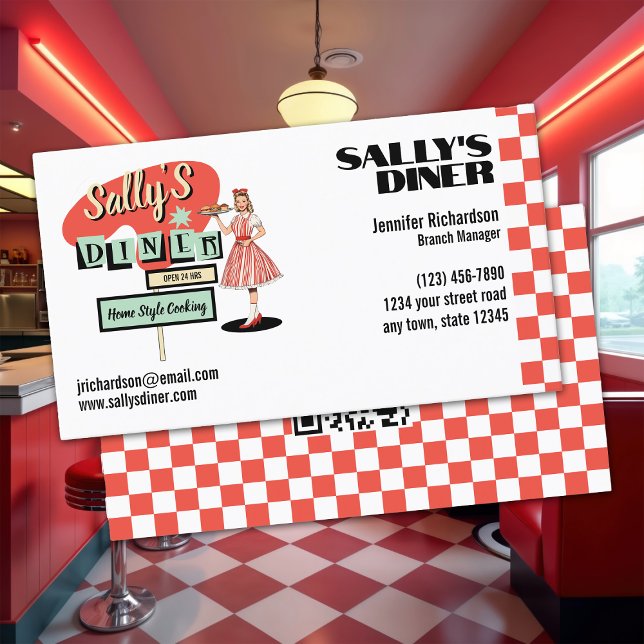 Tarjeta De Visita Retro Diner (Subido por el creador)