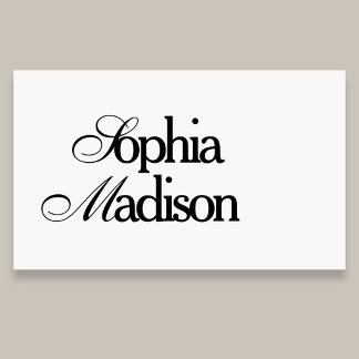 Tarjeta De Visita Retro Elegant Serif Script White