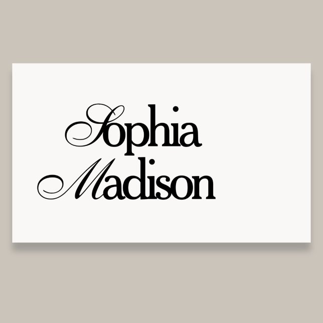 Tarjeta De Visita Retro Elegant Serif Script White (Subido por el creador)