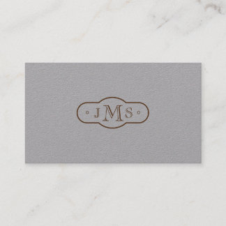 Tarjeta De Visita Retro elegante con monograma de la fuente de
