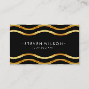 Tarjeta De Visita Retro elegante rayado del Relieve metalizado