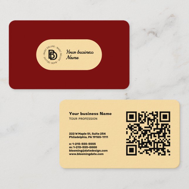 Tarjeta De Visita Retro elegante vintage - moderno (Anverso / Reverso)