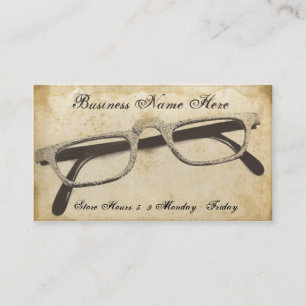 Tarjeta De Visita Retro Eyeglasses Grungy Paper Business Card