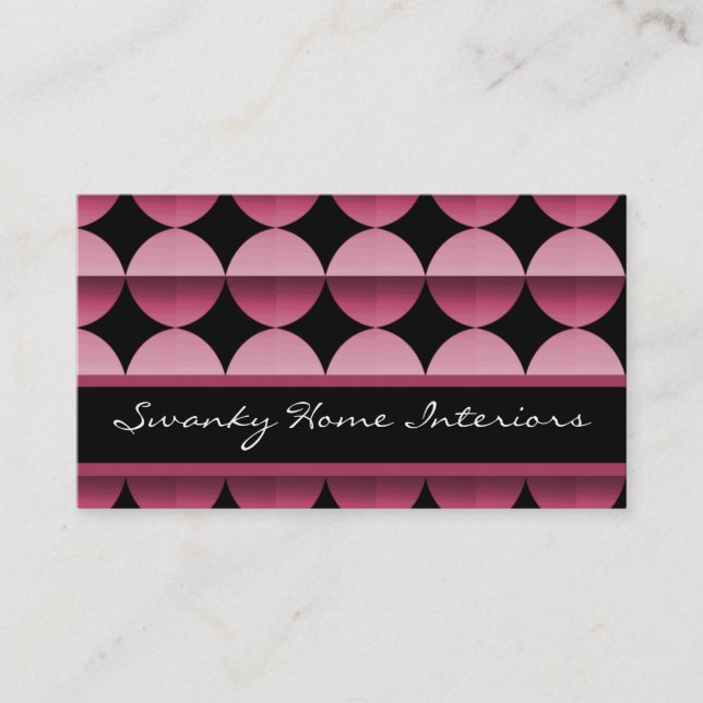 Tarjeta de visita Retro Flair, Fuchsia (Anverso)