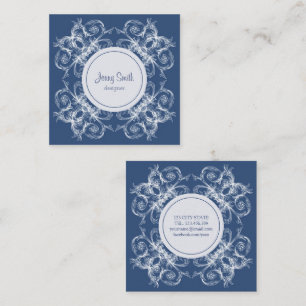 Tarjeta de visita retro floral barroca cuadrada