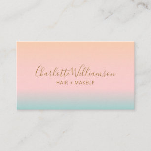 Tarjeta De Visita Retro Gradiente Rosa Pastel Chic Elegante Monogram