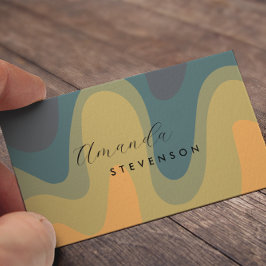 Tarjeta De Visita Retro Groove Líquido Resumen II