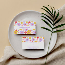 Tarjeta De Visita Retro Groovy Purple Colorous Hair Stylist