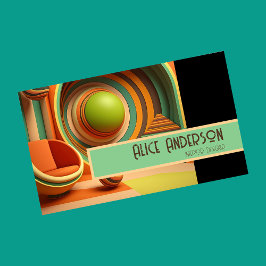 Tarjeta De Visita Retro grunge naranja marrón elegante original