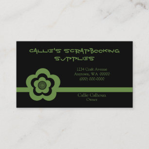 Tarjeta De Visita Retro Guay Flower Business Card, Kelly Green