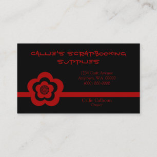 Tarjeta De Visita Retro Guay Flower Business Card, rojo
