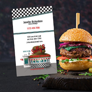 Tarjeta de visita Retro Hamburger Stand