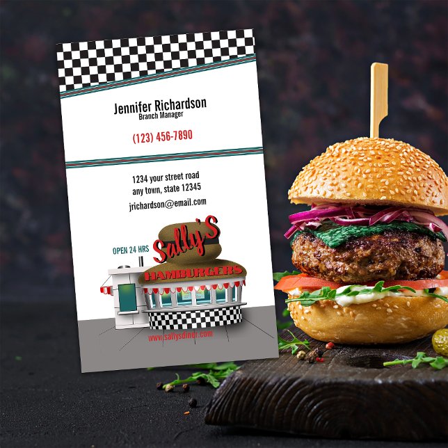 Tarjeta de visita Retro Hamburger Stand (Subido por el creador)