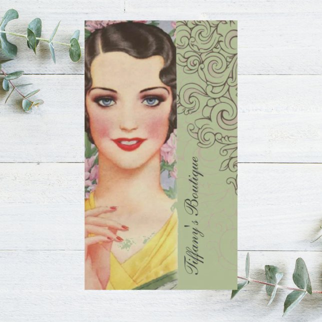 Tarjeta De Visita Retro Mint verde grandes gatsby parisino de moda (Retro Mint green great gatsby Parisian fashionista Business Card)