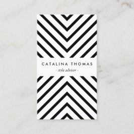 Tarjeta De Visita Retro Mod Black and White Pattern Vertical