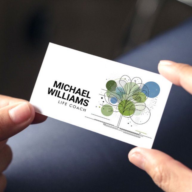 Tarjeta De Visita Retro Moderno Coach de vida de árbol Minimalista a (Subido por el creador)