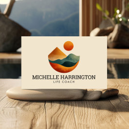 Tarjeta De Visita Retro Moderno Elevado Picos Coach Life