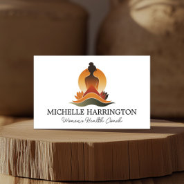 Tarjeta De Visita Retro Moderno Meditativo Gracia Yoga, entrenador d