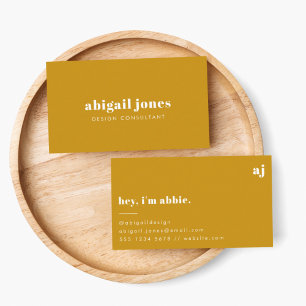 Tarjeta De Visita Retro Mustard Amarillo Muerto Tierra Minimalista