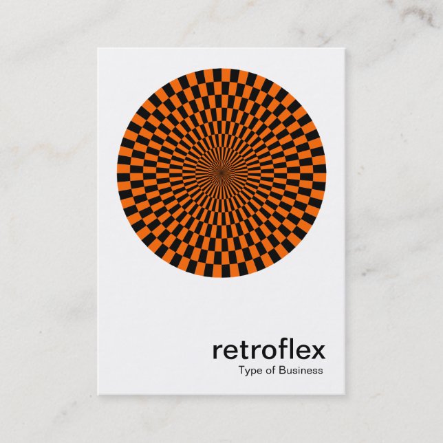 Tarjeta De Visita Retro Op Art - Naranja y negro (Anverso)