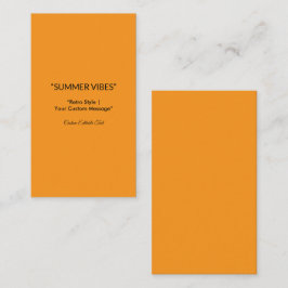 Tarjeta De Visita Retro Orange Texture – Summer Vibes Art