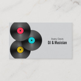 Tarjeta De Visita Retro Party DJ Deejay Vinyl Record QR Code