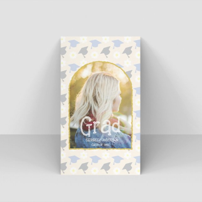 Tarjeta De Visita Retro Peach Graduation Name Card (Subido por el creador)