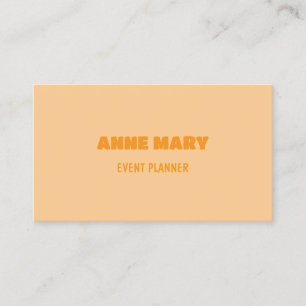 Tarjeta De Visita Retro Peach Naranja Chic Femenino Profesional