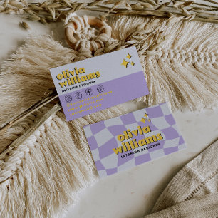 Tarjeta De Visita Retro Psicodélico Atrevido Groovy Cuadros de Moda