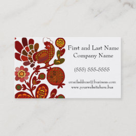 Tarjeta De Visita Retro Rooster 60s Estilo Mod Naranja e impresión r